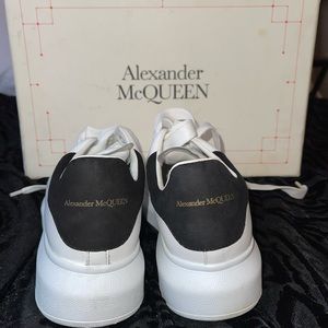 Alexander McQueen Sz 38 White/Black Pelle S. Gomm Larrydaim Velour Sneakers